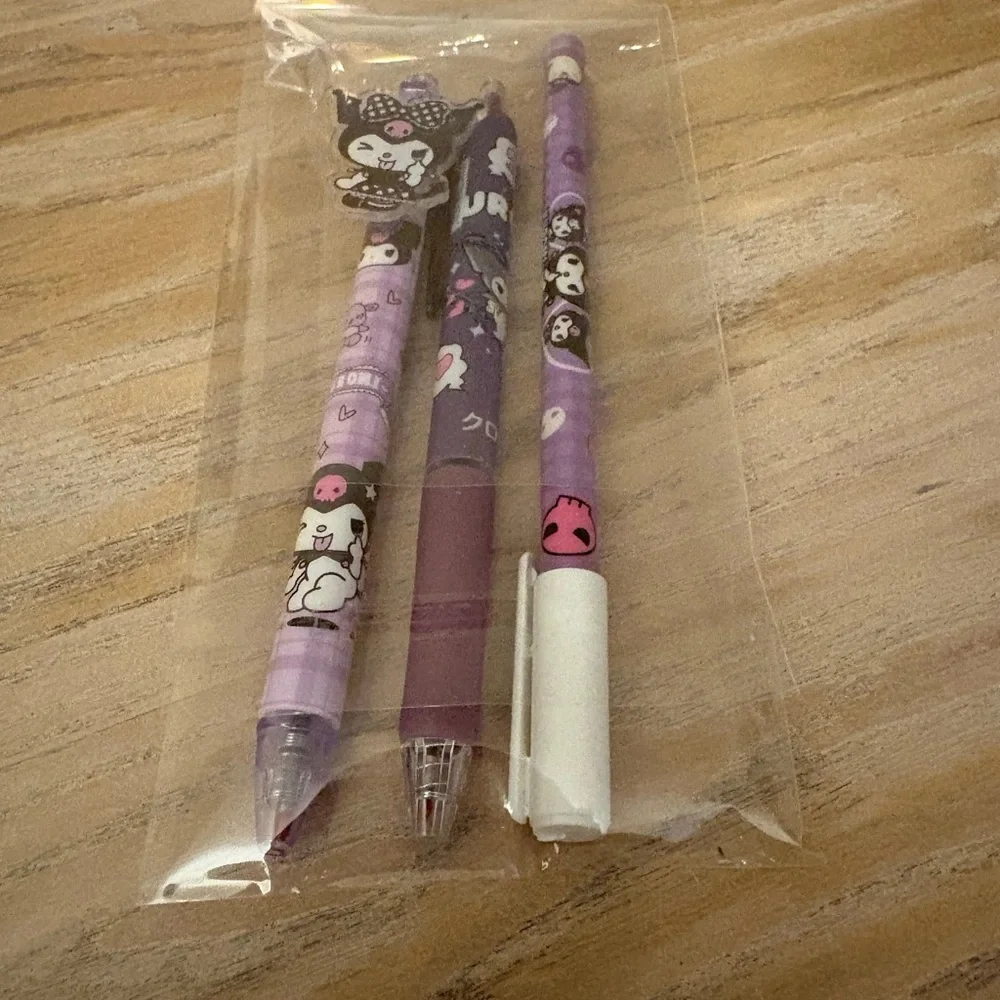 Kuromi set of 3 Purple and White Character-Themed Pens
